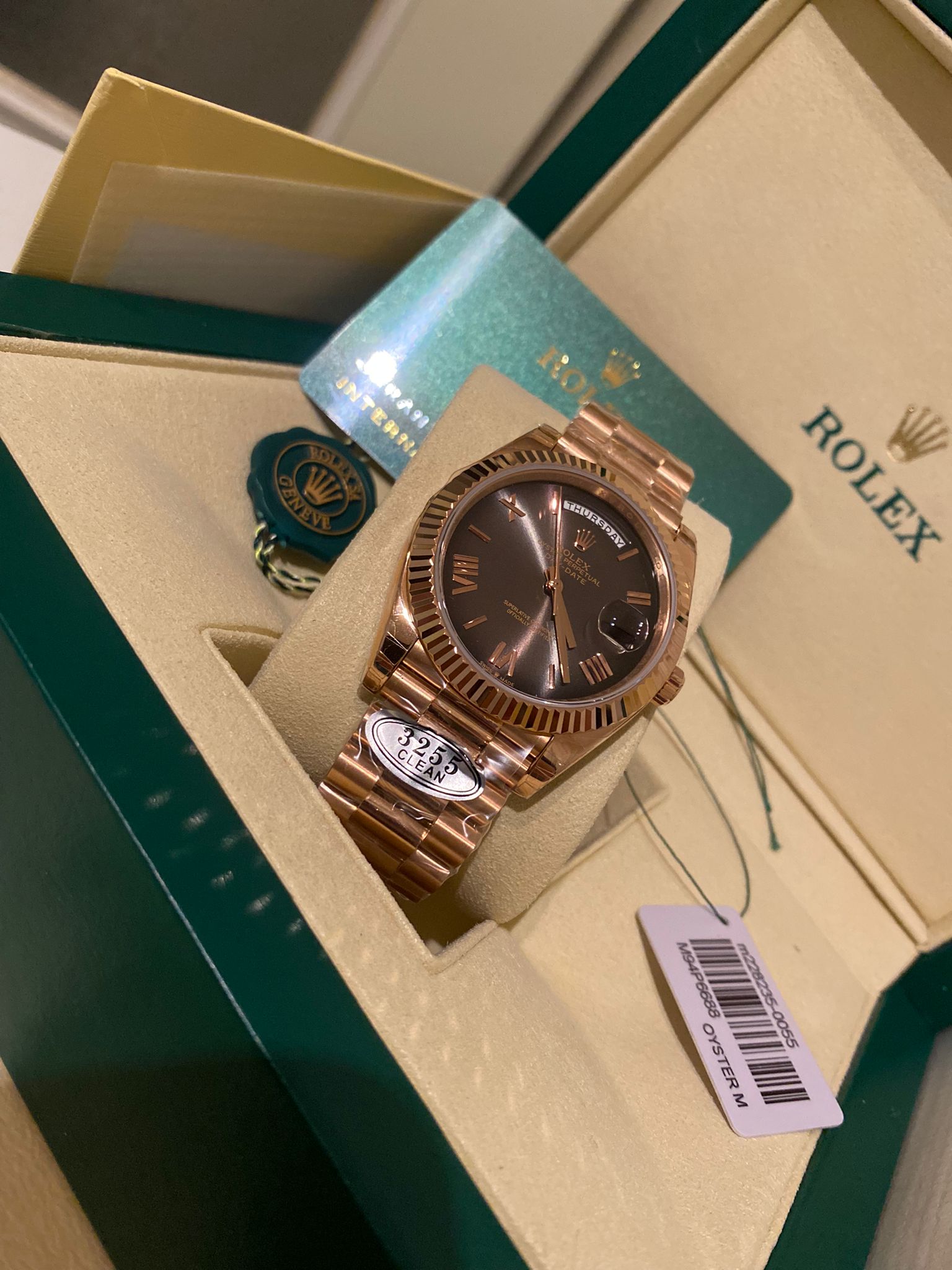 Rolex Daydate Evarose Gold (Super)