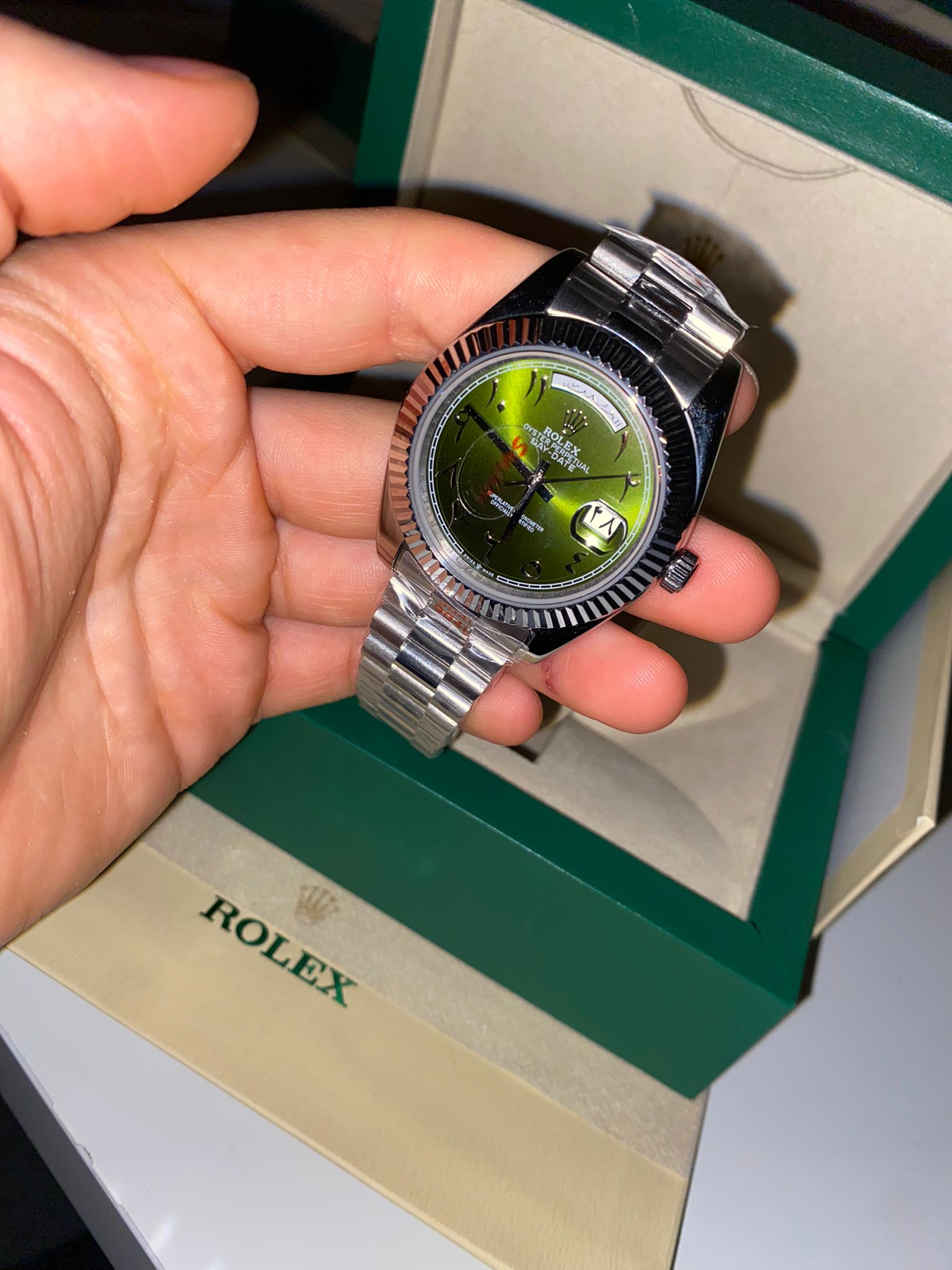 Rolex Daydate Arabic Green Dial
